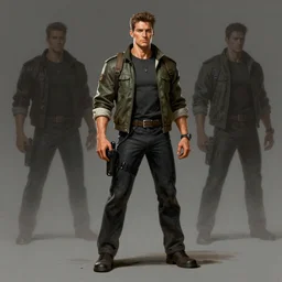 george michael bluth in the style of dino crisis concept art
