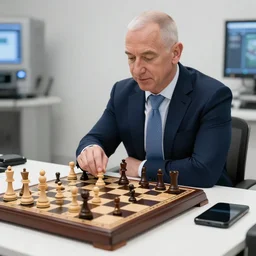 jeff bezos inside the mechanical turk operating it to play chess