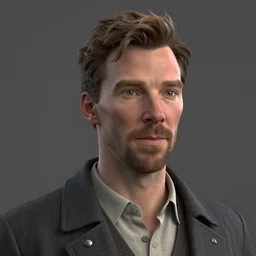 a screenshot of benedict cumberbatch in the video game x. 3 d rendering. unreal engine. amazing likeness. very detailed. cartoon caricature - 4