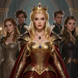 a stunning portrait of triss merigold as a queen, digital art by julie bell and artgerm and ross tran and angel ganev, medium shot portrait, highly detailed, trending on artstationhq