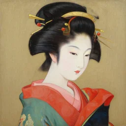 an ultradetailed beautiful portrait painting of a geisha dancer, side view, oil painting, high resolution, by ilya kuvshinov, greg rutkowski and makoto shinkai