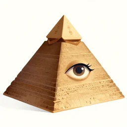 illustration of a pyramid with an eye, evil, trending on artstation, shape focus, high detailed