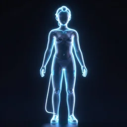 neon 3 d rendering, glass human form, by disney concept artists, glowing!!!, blunt borders, rule of thirds