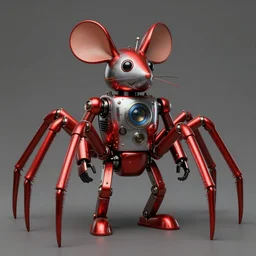 adventurer ( ( ( ( ( 1 9 5 0 s retro future robot mouse giant spider robot. muted colors. ) ) ) ) ) by jean baptiste monge!!!!!!!!!!!!!!!!!!!!!!!!! chrome red