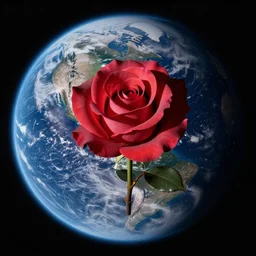 A rose as planet earth seen from space