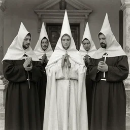 1 9 0 0 photograph ov cenobites in religious attire