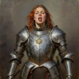 an ultradetailed beautiful portrait panting of an attractive buff woman wearing knight armour, oil painting, fantasy art, by ilya kuvshinov, greg rutkowski and makoto shinka
