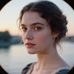 closeup _ plate _ photography _ portrait _ of _ a _ stunningly _ beautiful _ french renaissance _ female _ healthy maiden face _ in _ soft _ dreamy _ light _ at _ sunset _ beside _ the _ river _ soft _ focus, annie leibovitz, hasselblad, nikon, steve mccurry, david lazar, jimmy nelsson