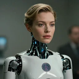 beautiful portrait of a female robot, 35mm, cinematic atmosphere, photorealistic, depth of field, style of irwing penn and steve mccurry