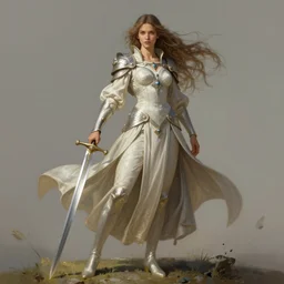 ultra realistic illustration, female hero with sword standing on hill, heroic pose, intricate, elegant, highly detailed, digital painting, artstation, concept art, smooth, sharp focus, illustration, art by artgerm and greg rutkowski and alphonse mucha
