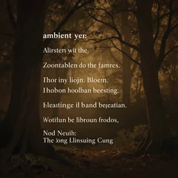 ambient poetry fantasy artsy visualization, soft, dark, warm