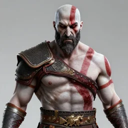 the portrait of the absurdly ruthless, strong, menacing, realistic kratos, an ultrafine hyperdetailed illustration by kim jung gi, irakli nadar, intricate linework, bright colors, octopath traveler, final fantasy, unreal engine highly rendered, global illumination, radiant light, detailed and intricate environment