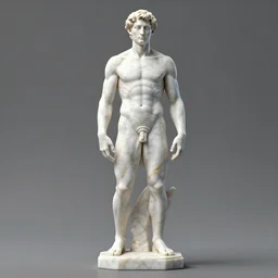 a statue made of white marble with gold veins, of klay thompson, transhumanism, full body shot, perfect symmetrical body, perfect symmetrical face, hyper realistic, hyper detailed, by johannen voss, by peter kemp, by monia merlo, by michelangelo, octane render, blender, 8 k