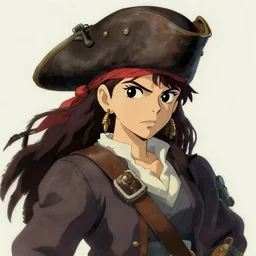 portrait of a young woman pirate fierce, portrait shinkai makoto studio ghibli studio key hideaki anno sakimichan stanley artgerm lau rossdraws james jean marc simonetti elegant highly detailed digital painting artstation pixiv