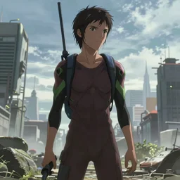the last of us part ii in the visual style of neon genesis evangelion