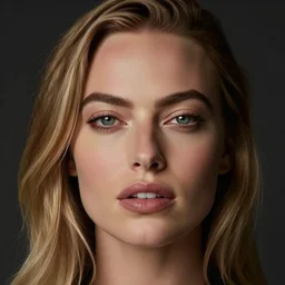 realistic detailed face portrait, Margot Robbie