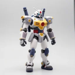 a crochet mecha, realistic, no cropping, full body, Sigma 80 mm f/1.4