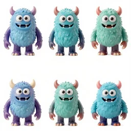 sprite sheet of plastic horror monsters toys, detailed, rotated left rotated right
