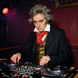 beethoven is the disk jockey in a london night club in the 1 9 9 0 s