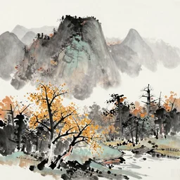 空山新雨后,天气晚来秋,Chinese Ink and wash painting
