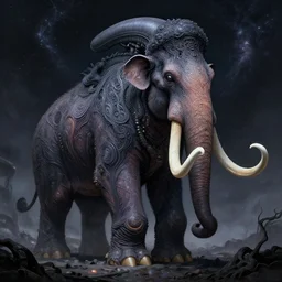a huge alien that looks like a mastodon, cosmic horror, elegant intricate digital painting artstation concept art by mark brooks and brad kunkle extreme detailed
