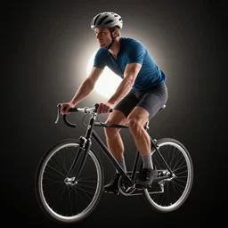 a portrait of a man riding a bicycle in space, backlight, volumetric lighting, detailed, trending on artstation, 8 k, octane render