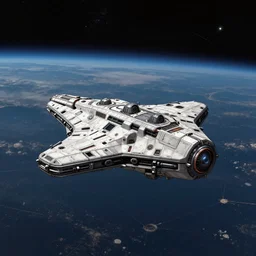 illustration, a single small spaceship, deep space exploration, alone, the expanse tv series, industrial design, battlestar galactica tv series (2004), cinematic lighting, 4k, greebles, widescreen, wide angle, sharp and blocky shapes, extraterrestrial paradise, hyper realistic, hubble photography, wakfu palette, beksinski