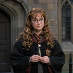 film still of Nanny McPhee as Professor Minerva McGonagall in Harry Potter, 4k
