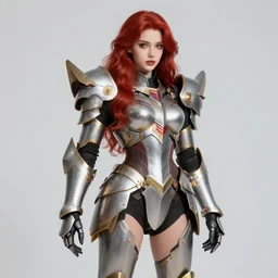 studio portrait of lawful good colorful female holy mecha paladin absurdly beautiful, elegant, young sensual red head gravure idol, ultrafine hyperrealistic detailed face illustration by kim jung gi, irakli nadar, intricate linework, sharp focus, bright colors, matte, octopath traveler, unreal engine 5 highly rendered, global illumination, radiant light, intricate environment