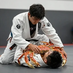 Crab in a Jiu Jitsu gi