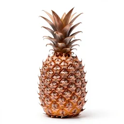 copper pineapple, 8k product photo, isolated on a pure white background, centered, entire object in frame, sharp focus, soft studio lighting