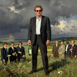 illustration, jack nicholson is a bottle, by norman rockwell, roberto ferri, daniel gerhartz, edd cartier, jack kirby, howard brown, ruan jia, tom lovell, jacob collins, dean cornwell