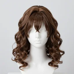 stylized avant hairstyle portrait demure pinterest wig professional volume wavy dynamic form, clear anime hair bangs cosplay, full wig display, high detail, instagram photo, expert design - h 6 4 0