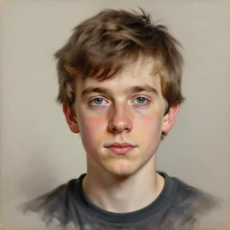 Caricature portraits done of a young Graham Coxon, realistic, hyperrealistic, very realistic, highly detailed, very detailed, extremely detailed, detailed, oil painting, digital art, trending on artstation