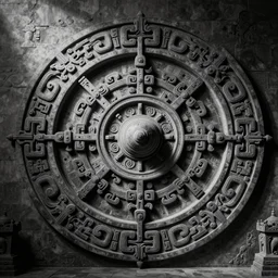 flat greyscale depthmap of mechanical chinese ornament, giger