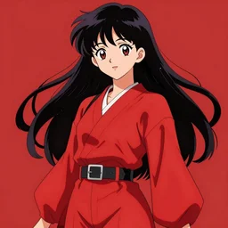 anime girl in red outfit, illustration