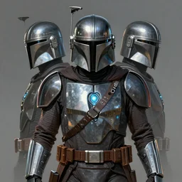 Symmetry!! portrait of the Mandalorian, sci-fi armour, tech wear, glowing lights!! sci-fi, intricate, elegant, highly detailed, digital painting, artstation, concept art, smooth, sharp focus, illustration, art by artgerm and greg rutkowski and alphonse mucha