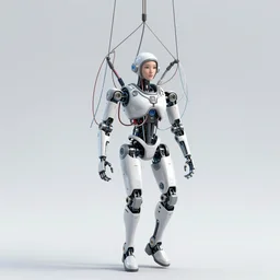 a beautiful robot fighter pilot is suspended by intricate organic and electric cables and wires and fiber to the jet cockpit computer motherboard, experiencing the quantum field cinematic highly detailed realistic beautiful cosmic neural network o