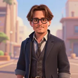 johnny depp as a 3 d cartoon, pixar, disney, dreamworks