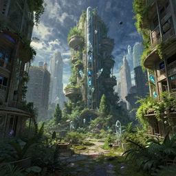 a beautiful hyperdetailed illustration of sunroom urbex city building nature abandoned by georges seurat, evil synthwave gem tokyo darkacademia reclaimed by nature futuristic cgsociety landscape bioshock dieselpunk crystal, archdaily, wallpaper, highly detailed, trending on artstation.