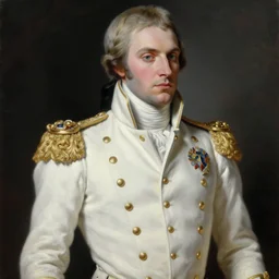 highly detailed oil painting | very intricate | cinematic lighting | black, white and gold color scheme, dark background | napoleon dressed by alexander mcqueen | by roberto ferri, by gustav moreau, by singer sargent and klimt, american romanticism, occult art | by austin osman spare, artstation, cgsociety, official art, octane
