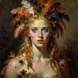 a detailed and vibrant portrait painting inspired by beksinski and frank frazetta of joel glazer being tarred and feathered