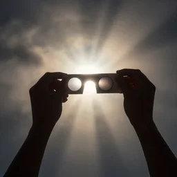 solar eclipse, god rays, hd photo