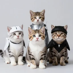 1 9 8 0's color photo of kittens in star wars costumes