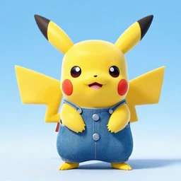 a denim Pikachu