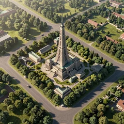 A beautiful hyper realistic detailed matte painting of a place might looks like creativity by artist and digital artist, aerial view, barometric projection, rectilinear, octane render, well-rendered.