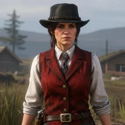 sigourney weaver as sadie adler in the playstation 4 game red dead redemption 2, detailed screenshot