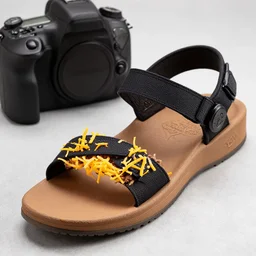 Chaco sandal filled with ground beef and shredded cheddar cheese, food photography, HDR, DSLR, Michelin star, detailed, 4k