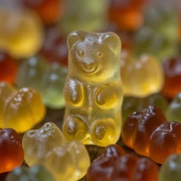 national geographic photo of wild gummy bears, wildlife photography, 4 k photo, dynamic lighting