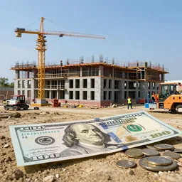 a construction site made on money